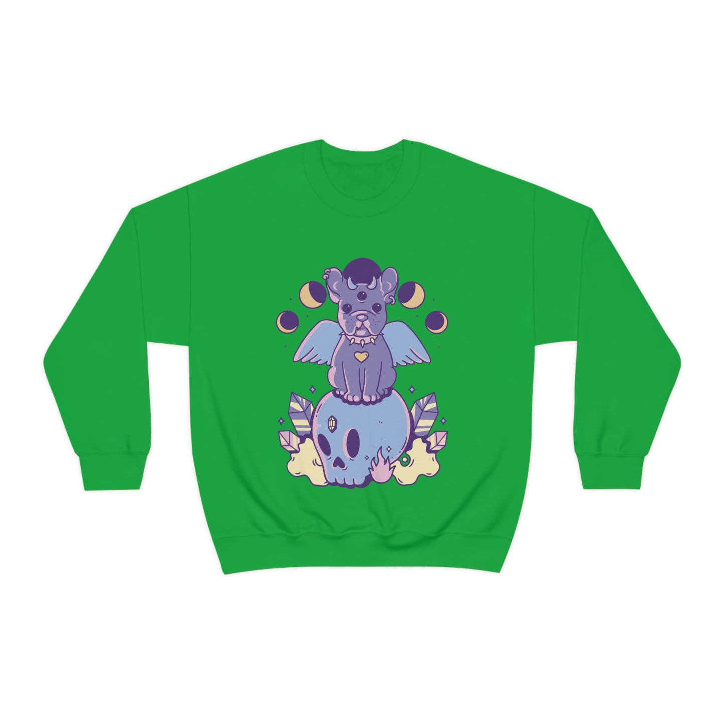 Pastel Goth Dog On Skull Goth Aesthetic Sweatshirt