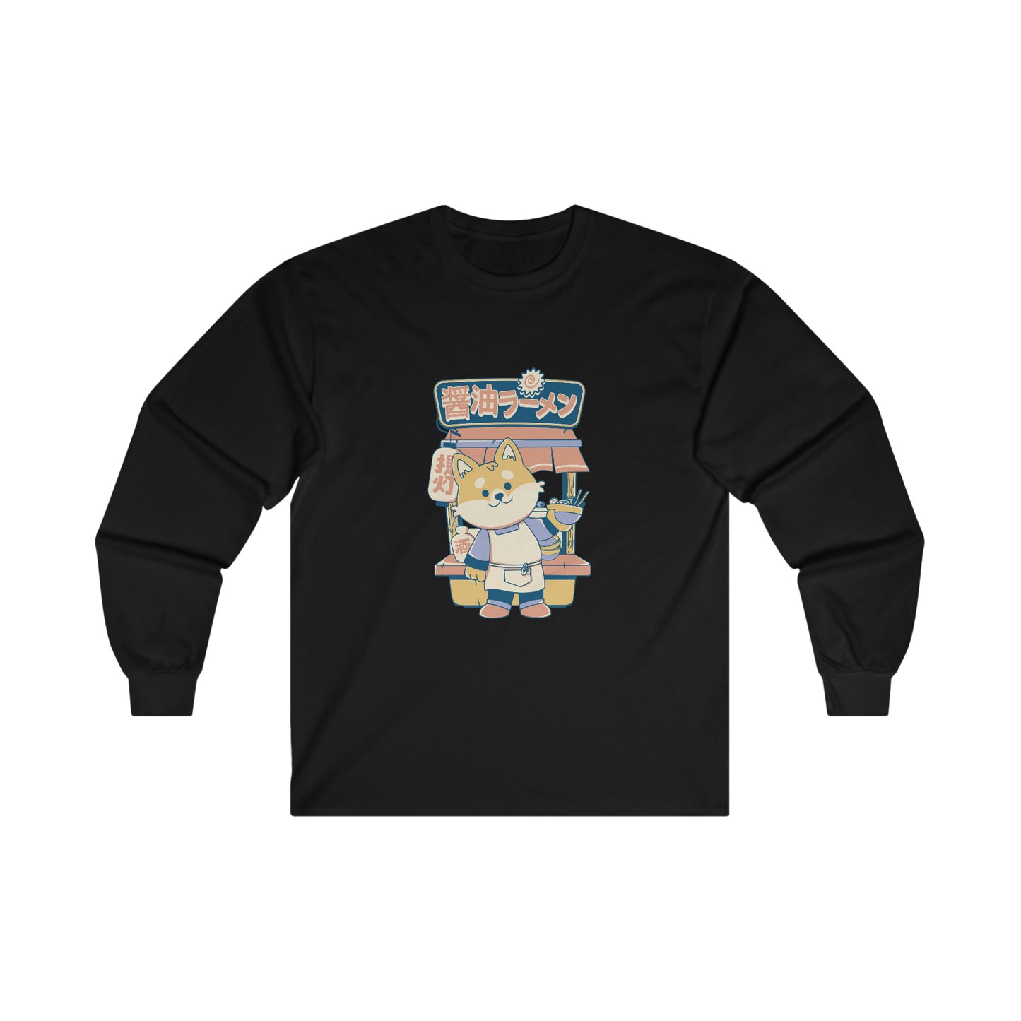 Japanese Aesthetic Ramen Shop, Corgi Long Sleeve T-Shirt