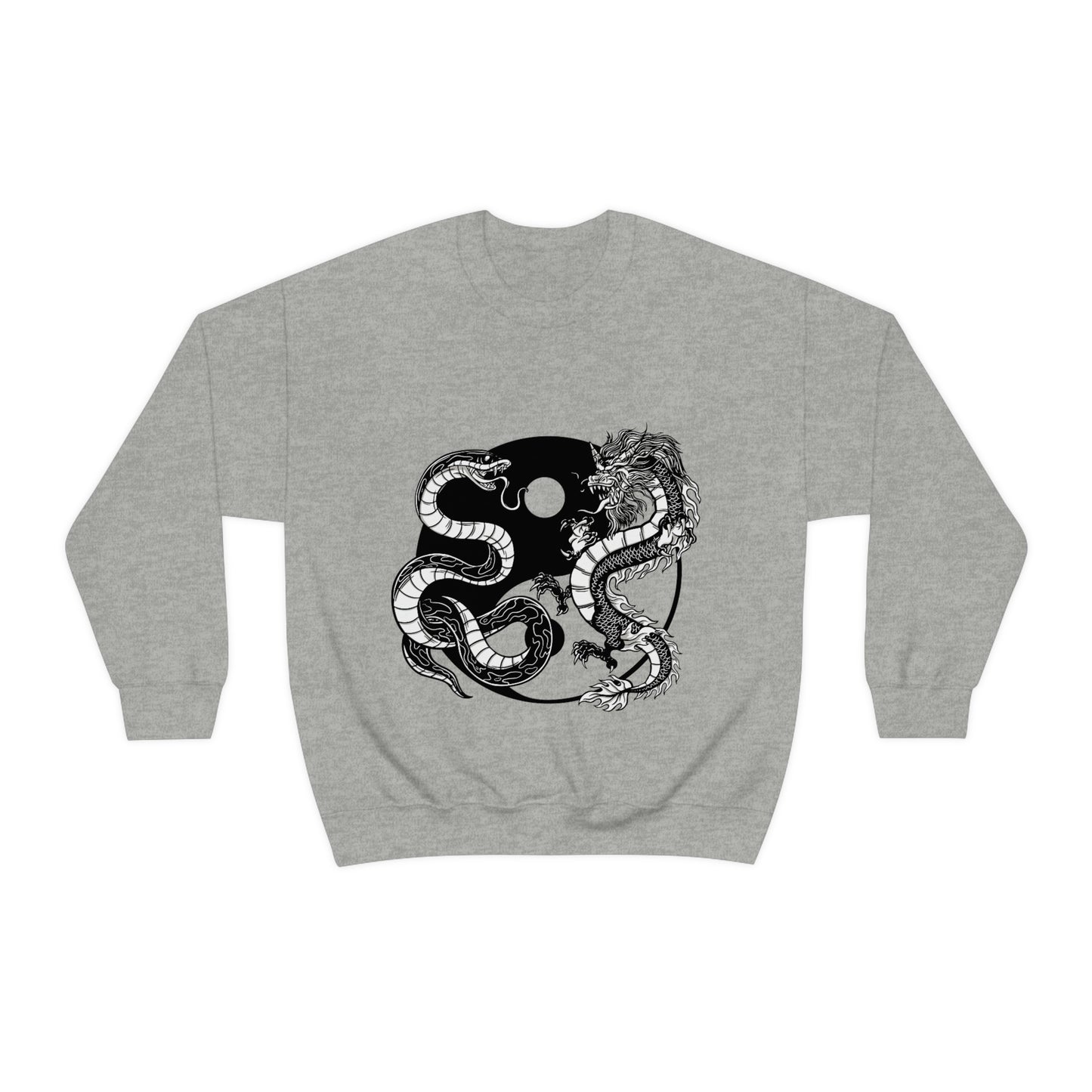 Indie Japanese Art, Japan Streeetwear Retro Ying Yang Dragons Sweatshirt