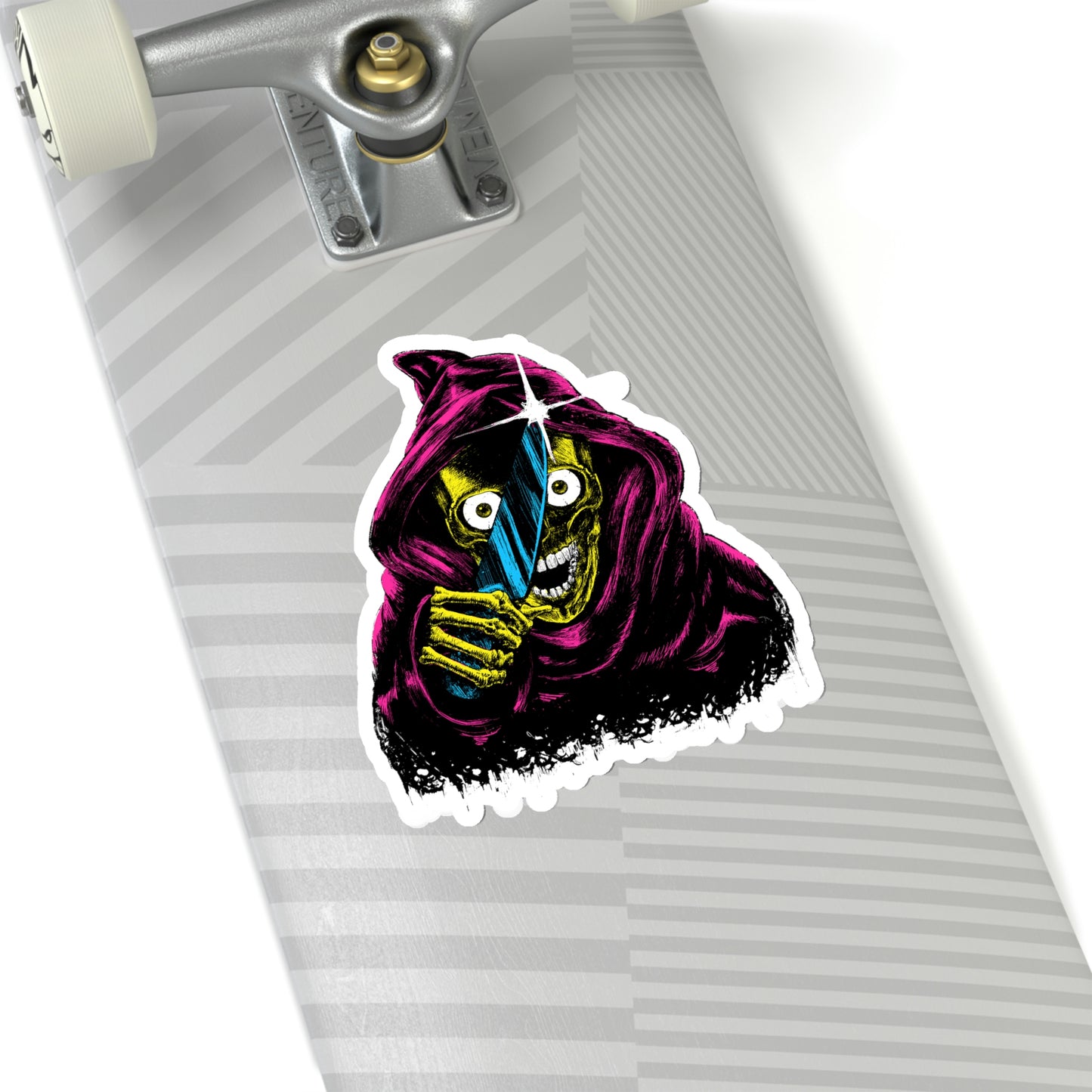 Grim Reaper With Knife Retro Goth Aesthetic Sticker