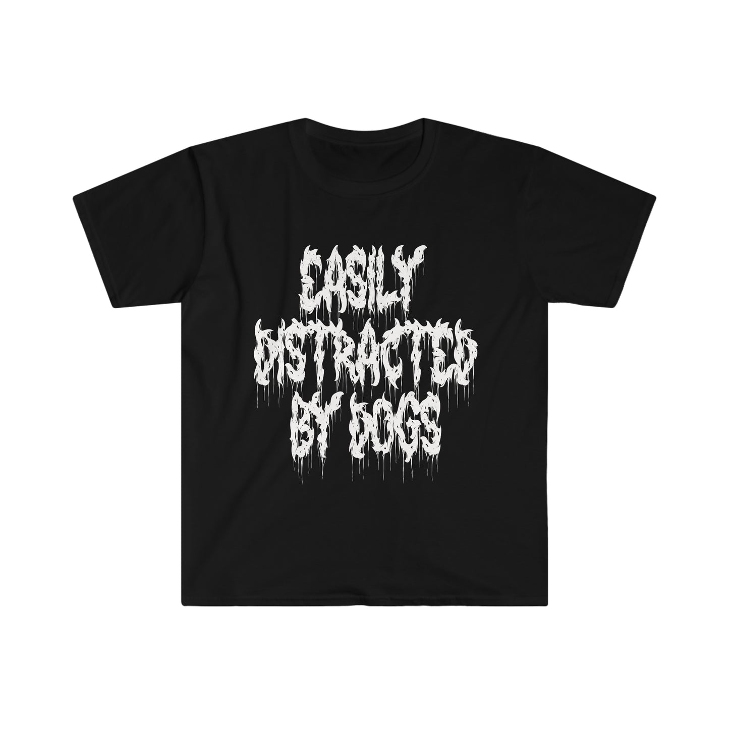 Easily Distracted By Dogs Goth Alternative Aesthetic T-Shirt