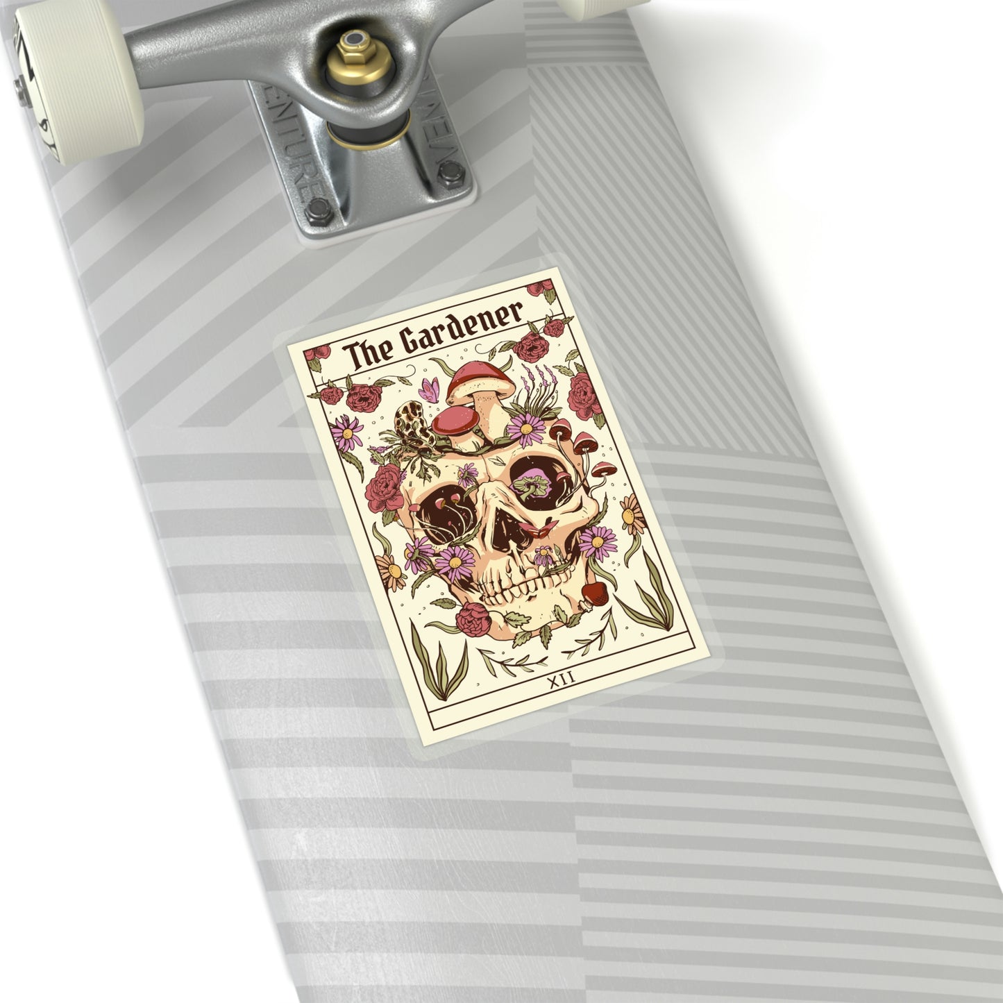 Tarot Card The Gardener Skull Sticker