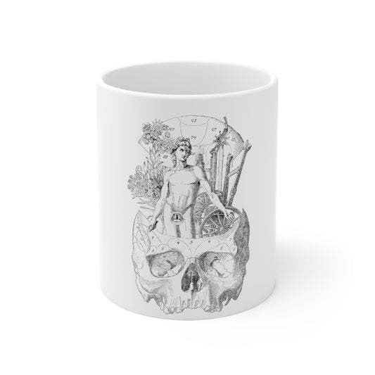 Encyclopedia Skull Goth Aesthetic White Ceramic Mug