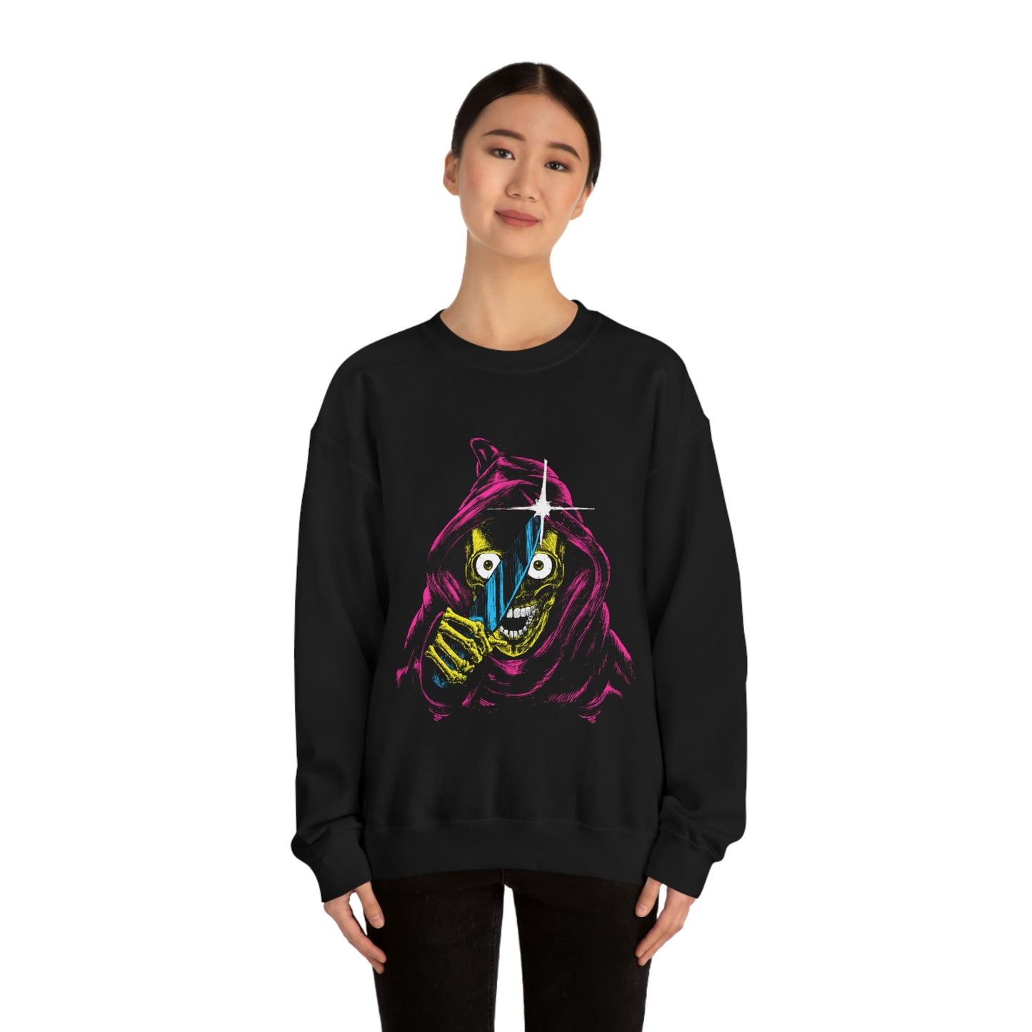 Grim Reaper With Knife Retro Goth Aesthetic Sweatshirt