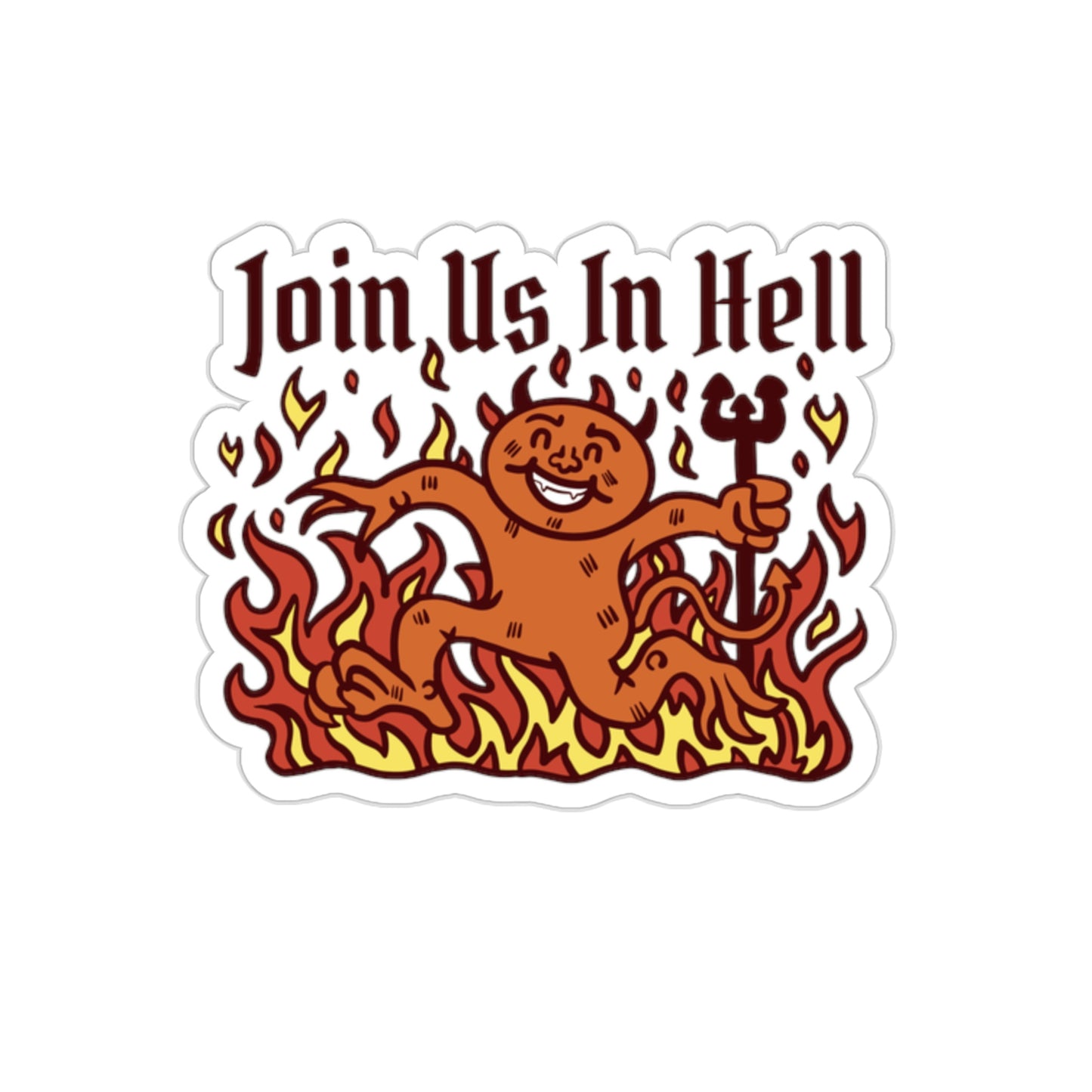 Join Us In Hell Cute Demon, Goth Aesthetic Sticker