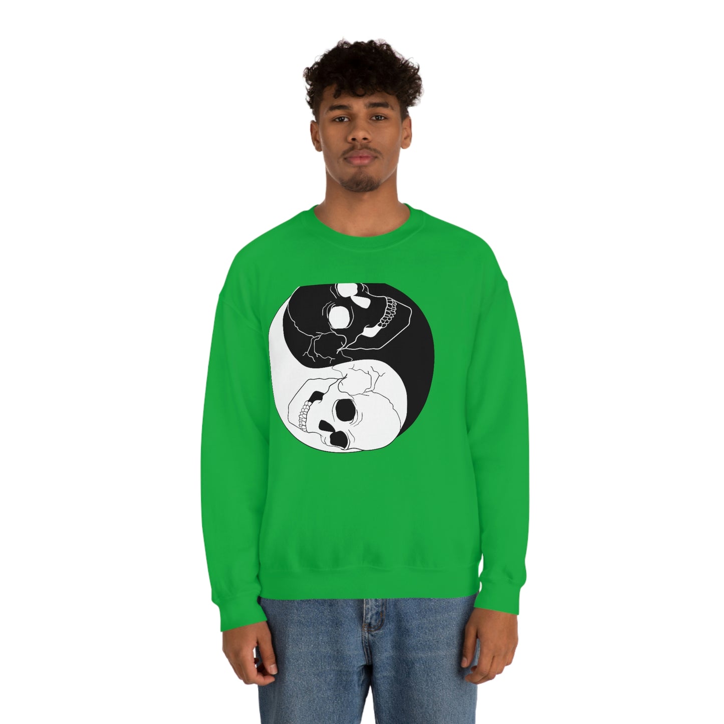 Ying Yang Skulls, Goth Aesthetic Sweatshirt