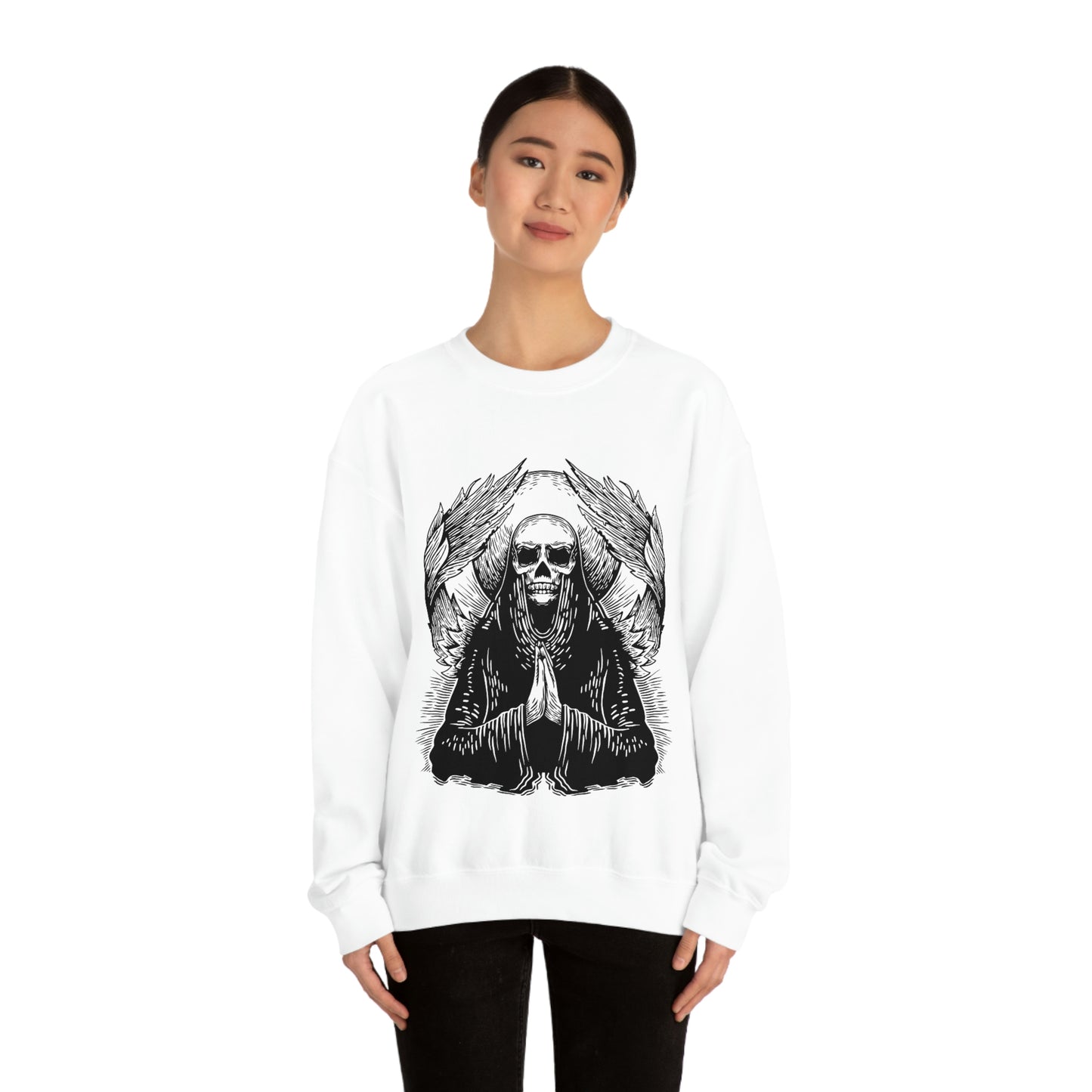 Angel Skull, Goth Aesthetic Sweatshirt