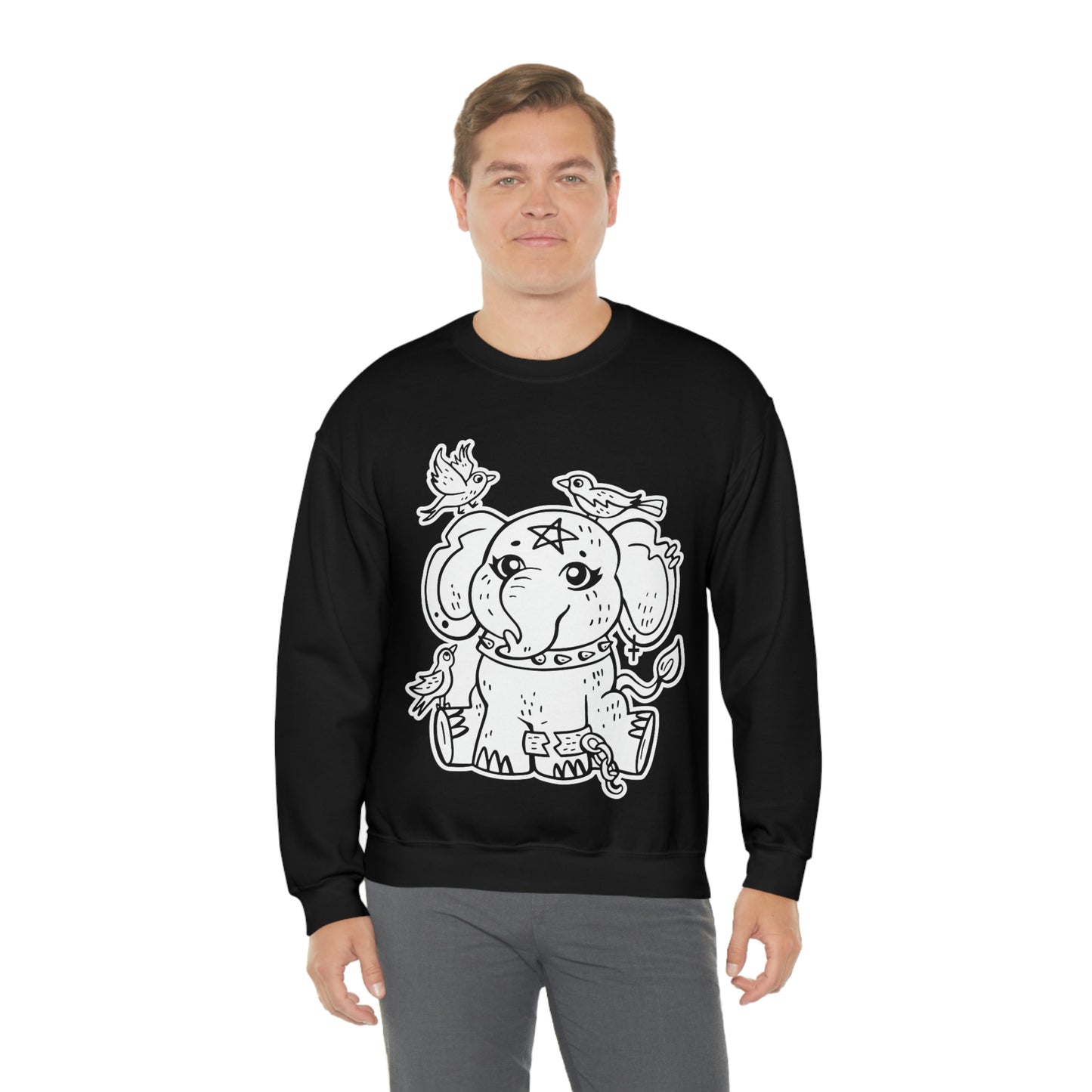 Gothic Elephant Graphic Goth Aesthetic Sweatshirt