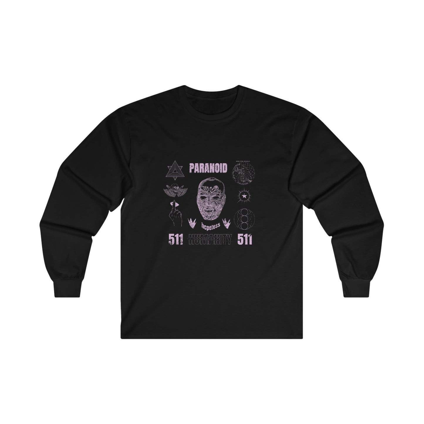 Paranoid Humanity Grunge Y2k Aesthetic Long Sleeve T-Shirt