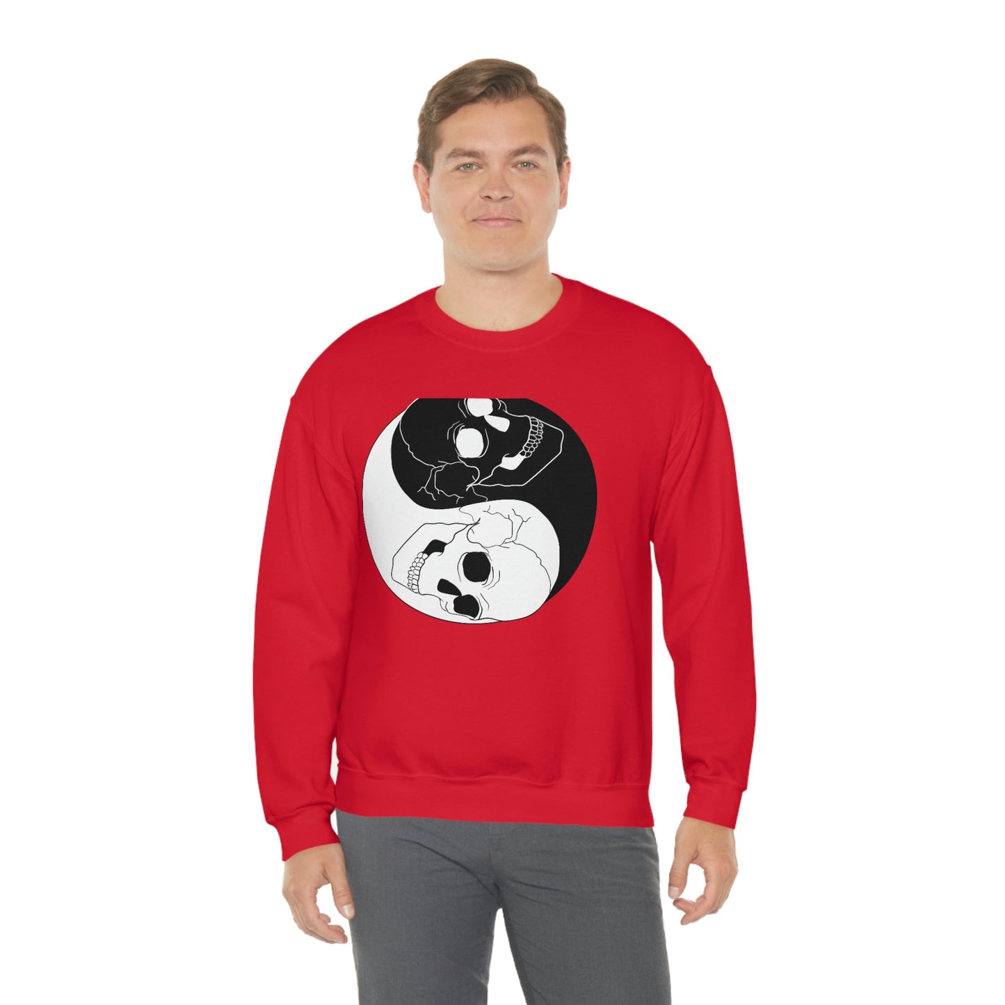 Ying Yang Skulls, Goth Aesthetic Sweatshirt