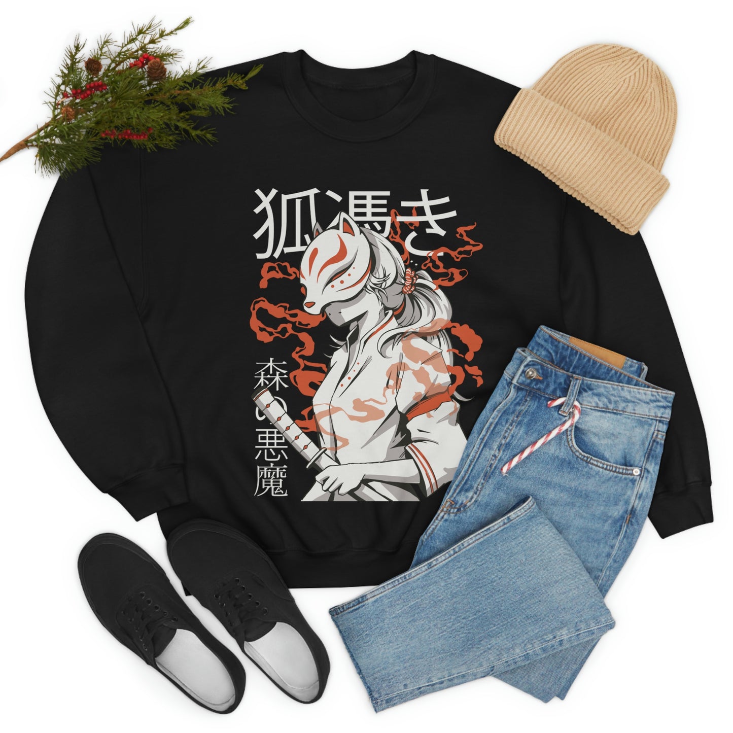 Japanese Aesthetic Kitsune Samurai Sweatshirt