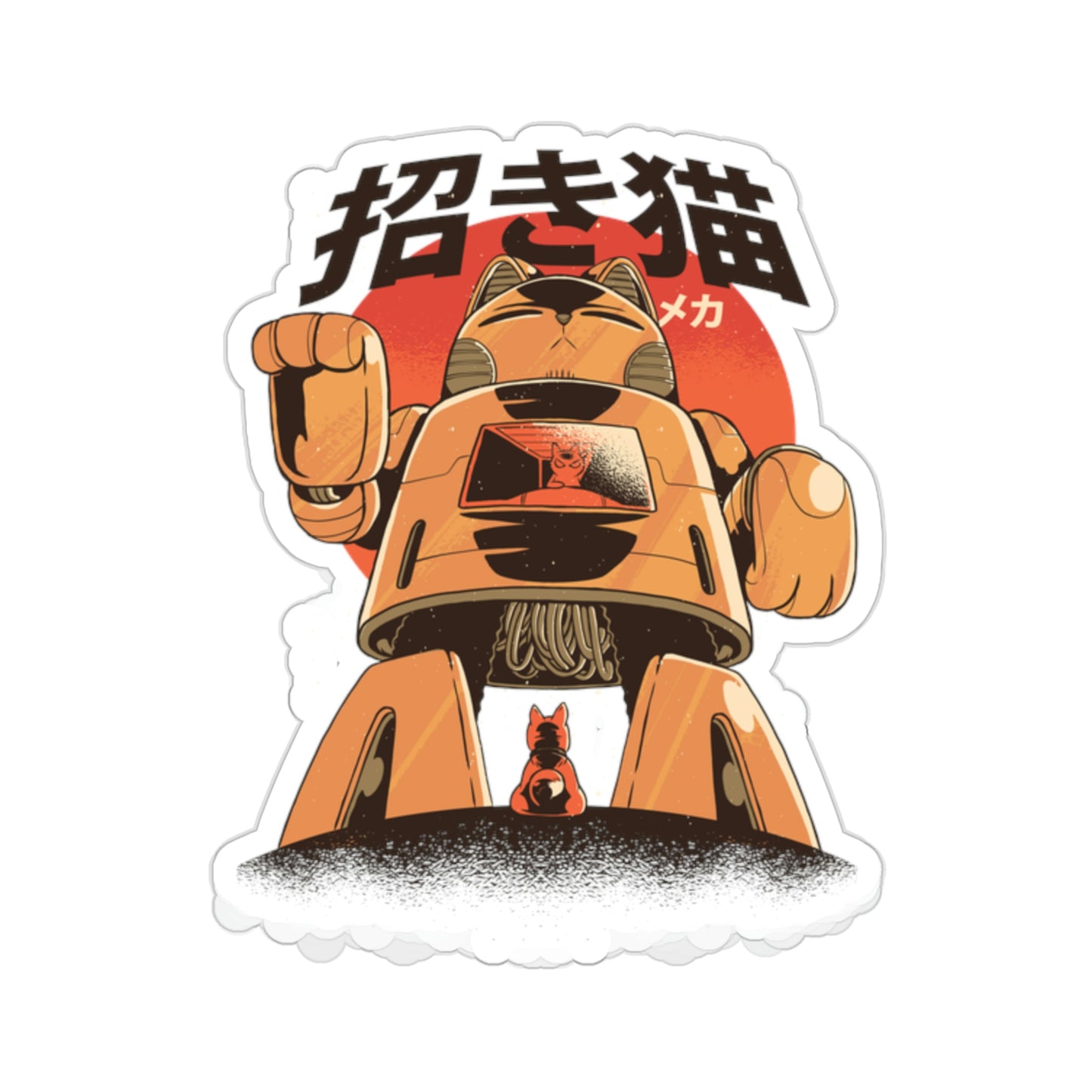 Kawaii Aesthetic Cute Cat Mecha Sticker