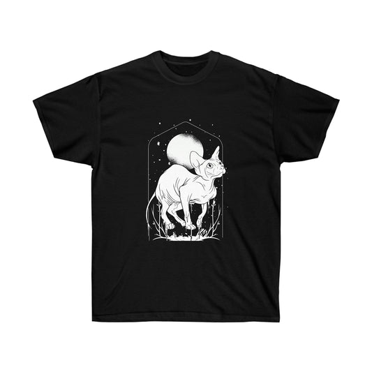 Sphynx Cat Black N White Goth Aesthetic T-Shirt