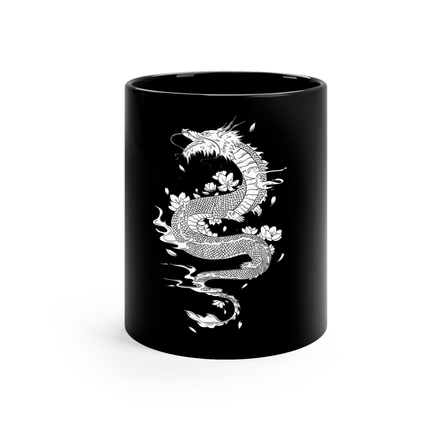 Indie Japanese Art, Japan Streeetwear Retro, Japanese Aesthetic Dragon Tattoo 11oz Black Mug