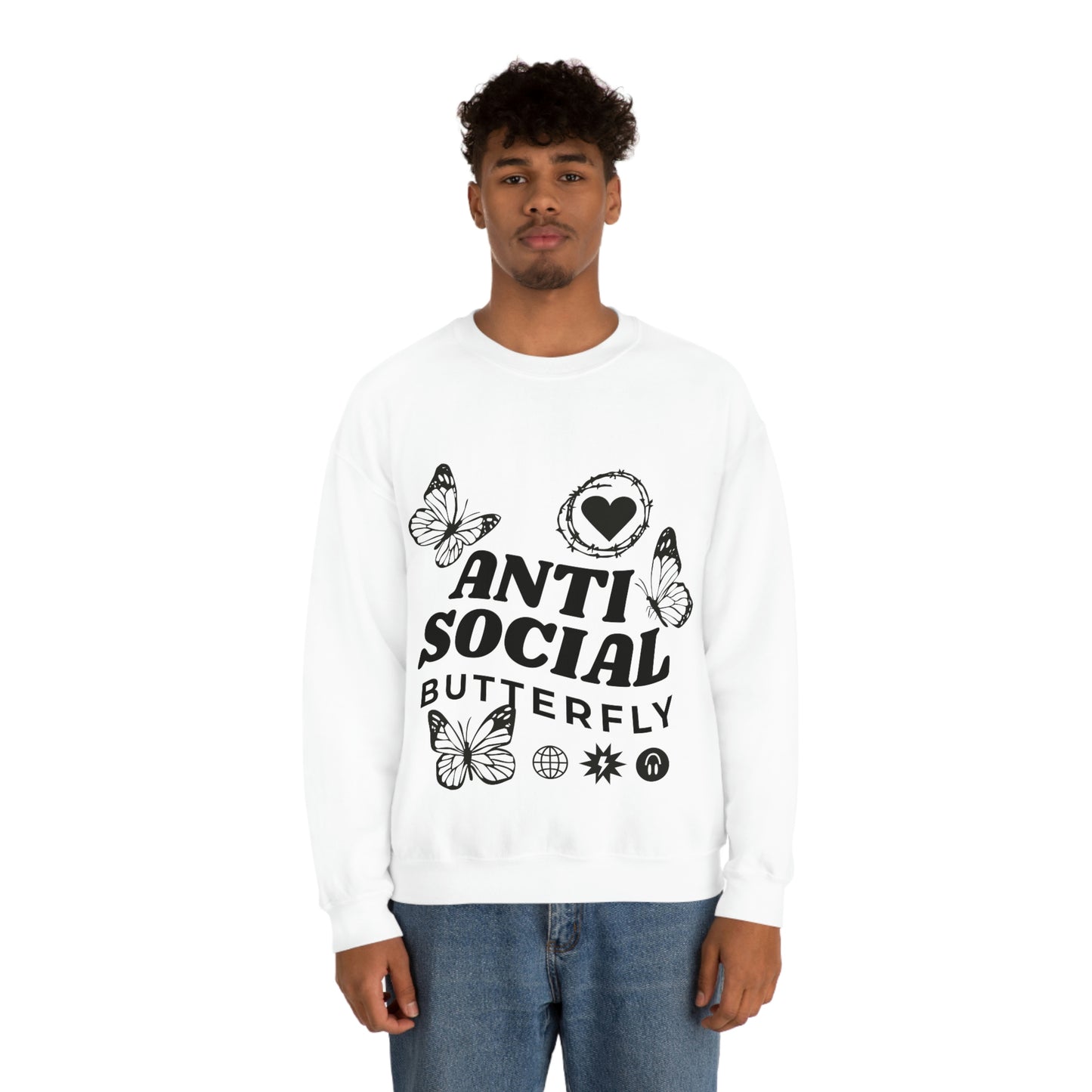 Anti Social Butterfly, Goth Aesthetic Sweatshirt