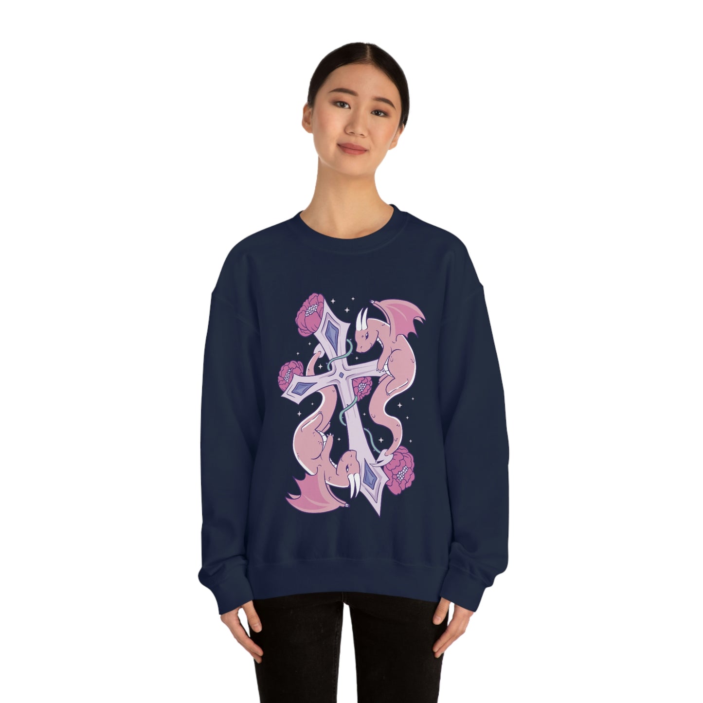 Pastel Goth Dragons, Goth Aesthetic Sweatshirt