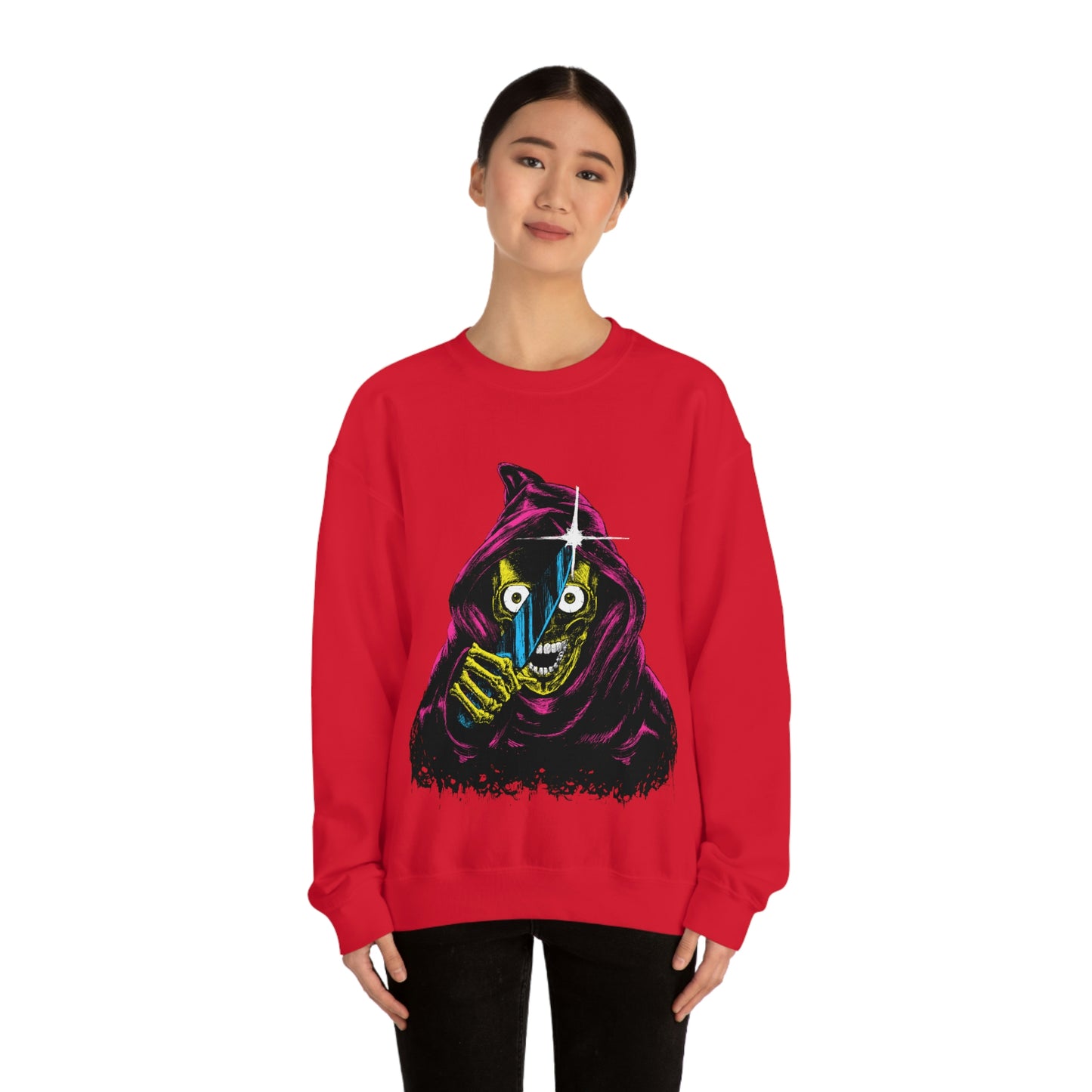 Grim Reaper With Knife Retro Goth Aesthetic Sweatshirt