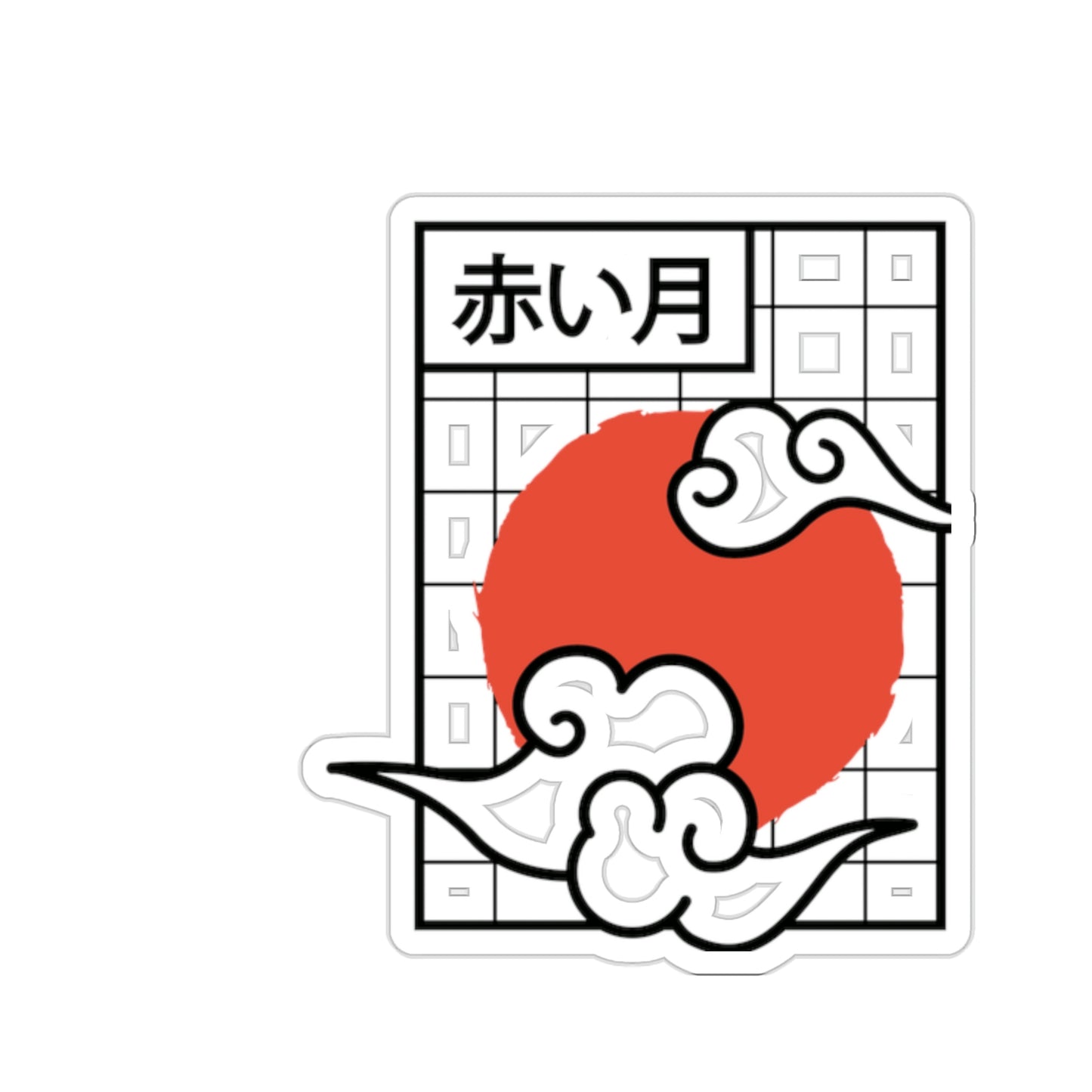 Japanese Aesthetic Redmoon Sticker
