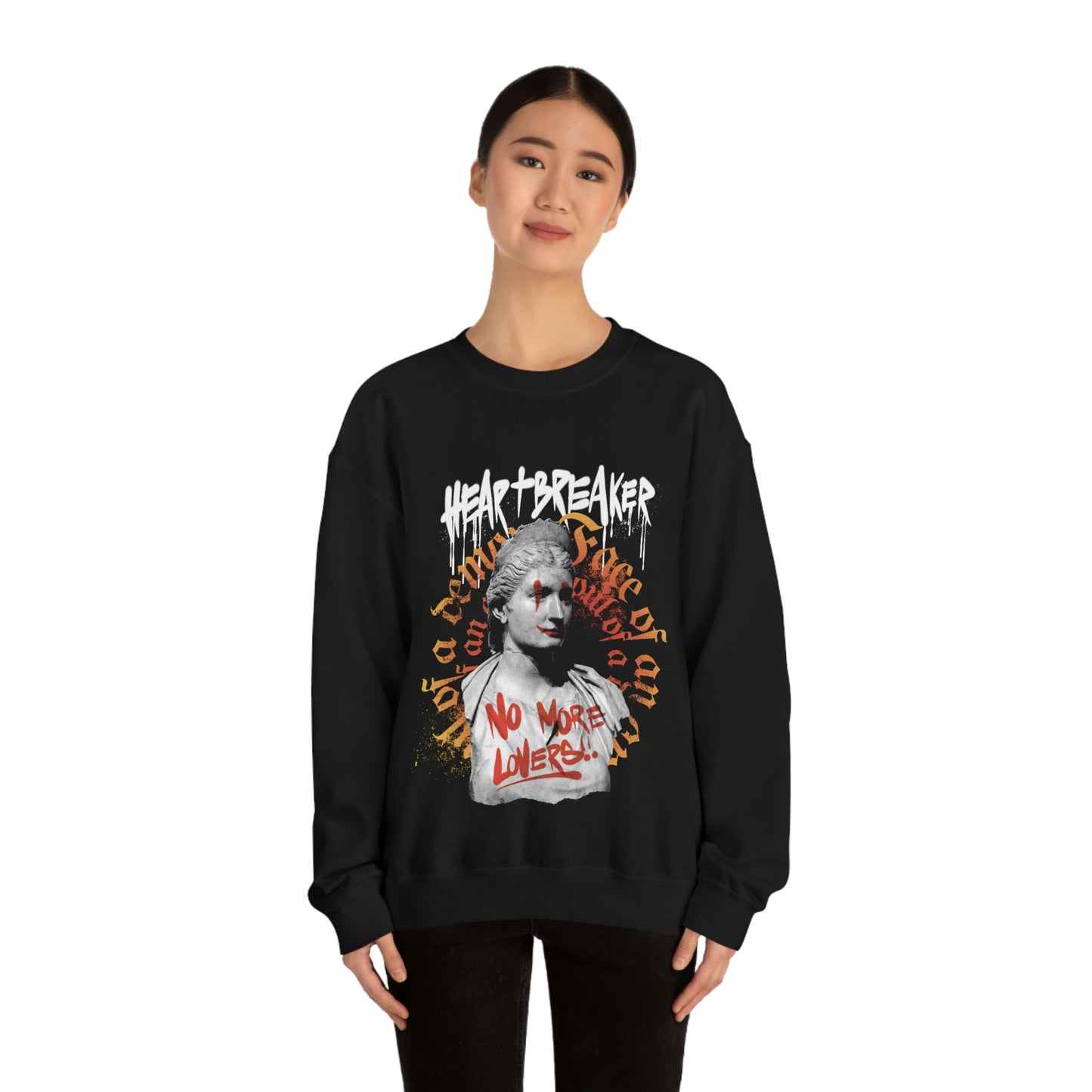 Heartbreaker Greek Statue Graffiti, Y2k Aesthetic Sweatshirt