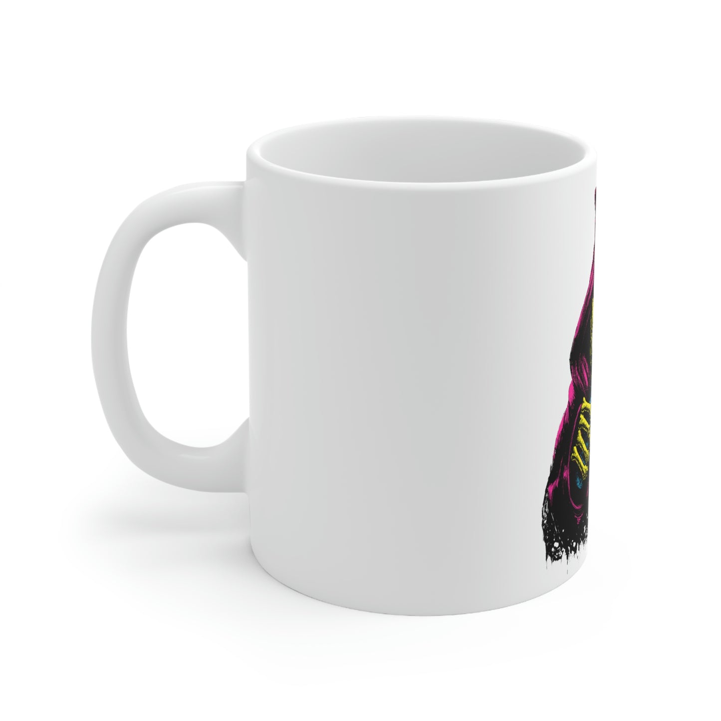 Grim Reaper With Knife Retro Goth Aesthetic White Ceramic Mug