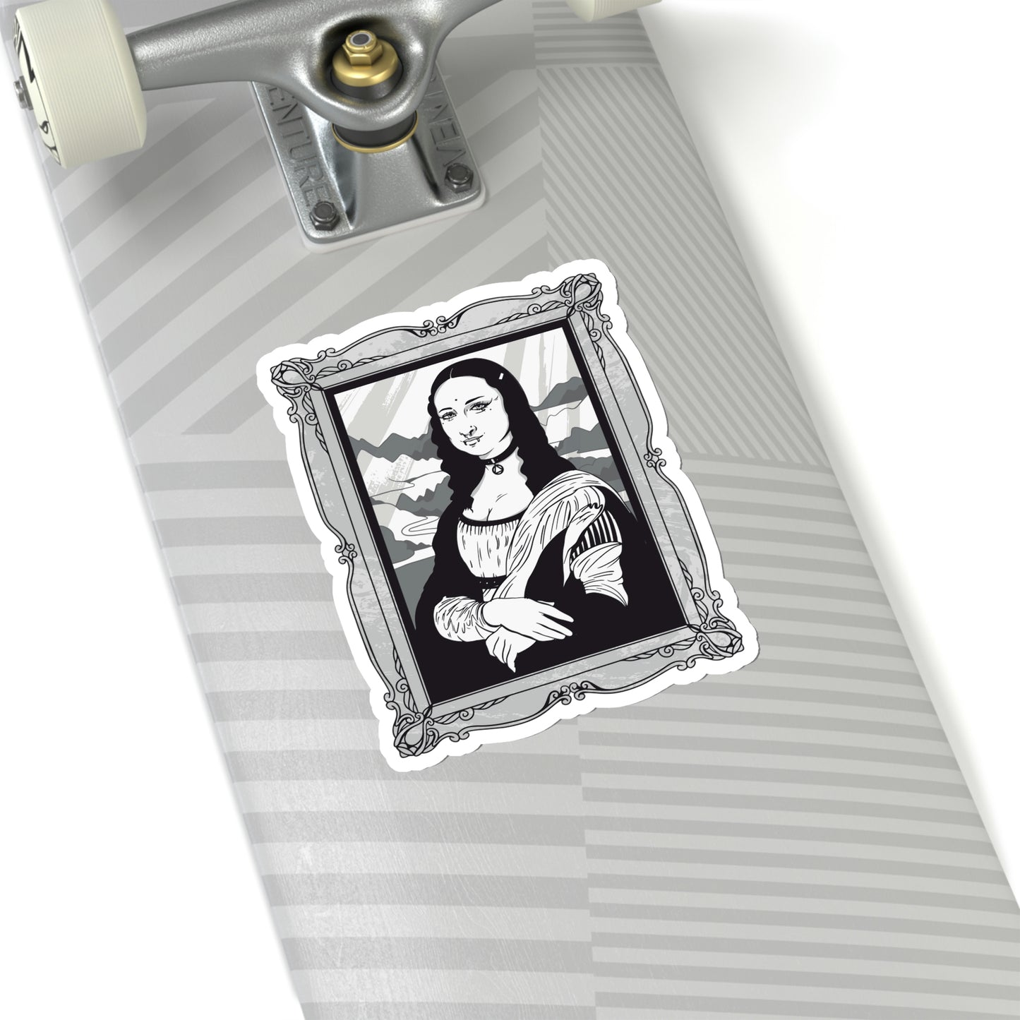 Mona Lisa in Goth Style, Gothic Aesthetic Sticker