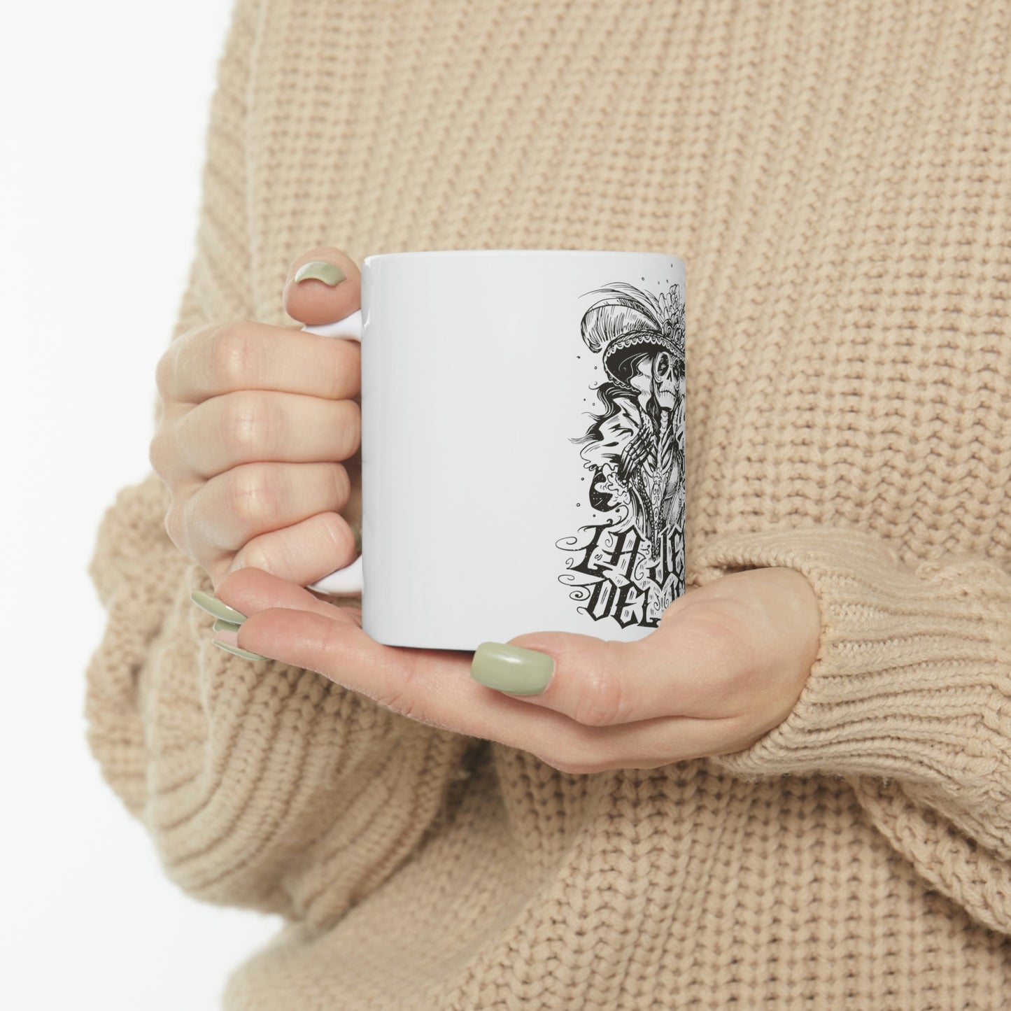 Mexican Skeleton LA JEFA DEL JEFE White Ceramic Mug