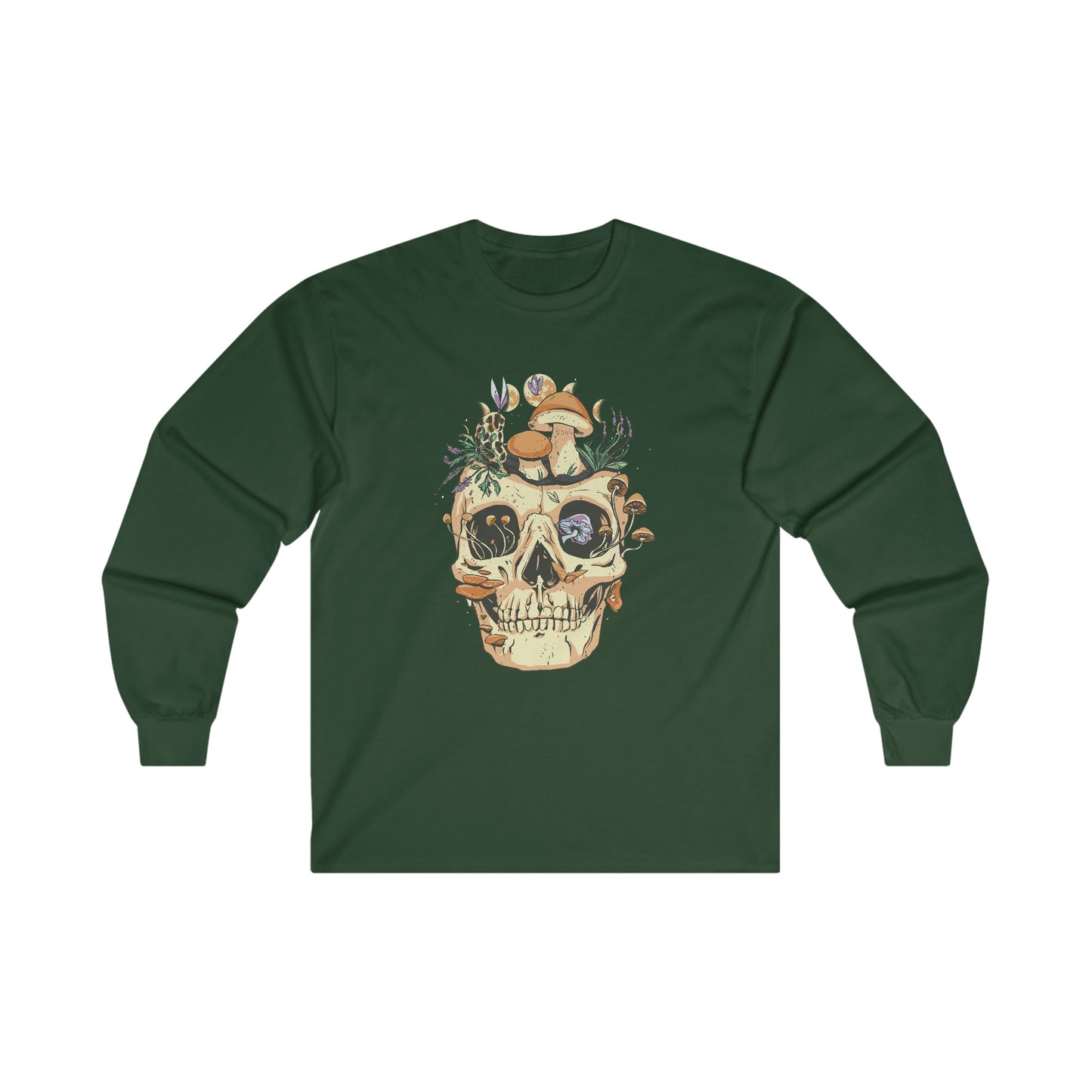 Cottagecore Aesthetic Skulls Mushroom Long Sleeve Shirt