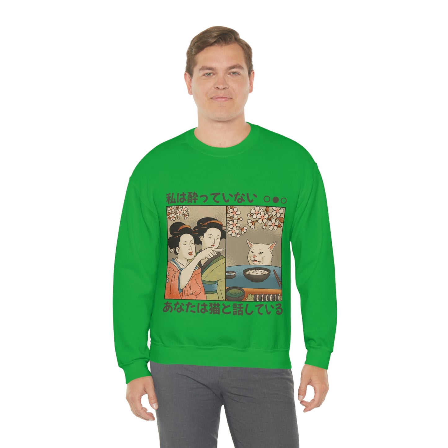 Japanese Aesthetic, Meme, Woman Shouting On Cat Sweatshirt