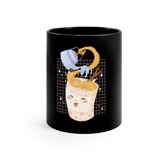 Pastel Kawaii Aesthetic, Yami Kawaii, Japanese Aesthetic Cute Ramen Otaku 11oz Black Mug