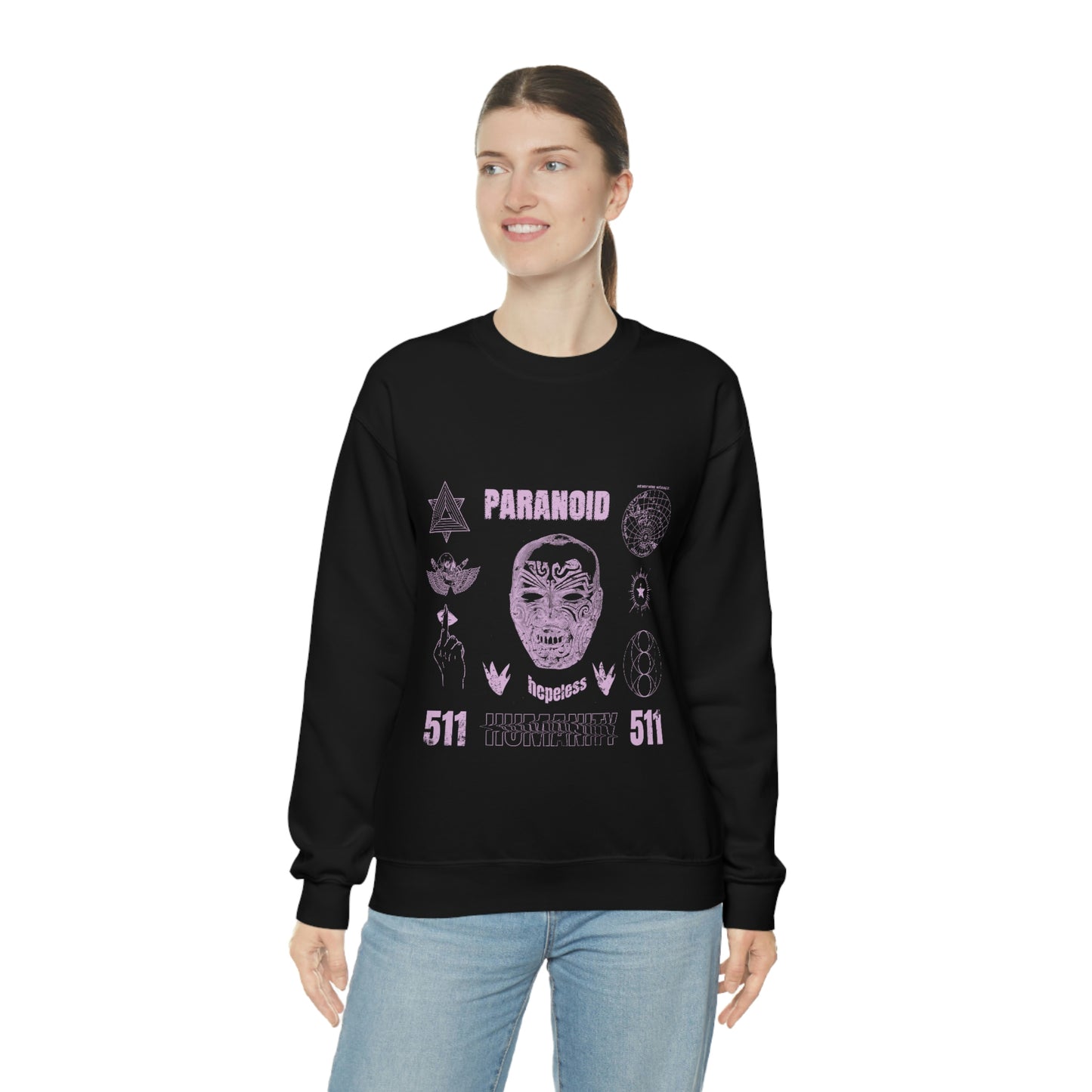 Paranoid Humanity Grunge Y2k Aesthetic Sweatshirt