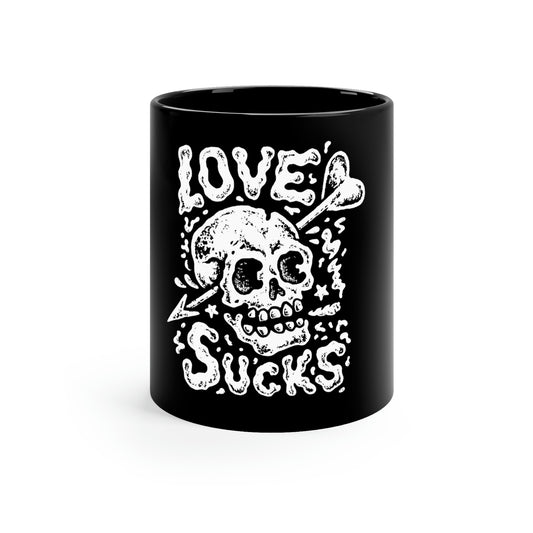 Love Sucks Goth Aesthetic Anti Valentine 11oz Black Mug