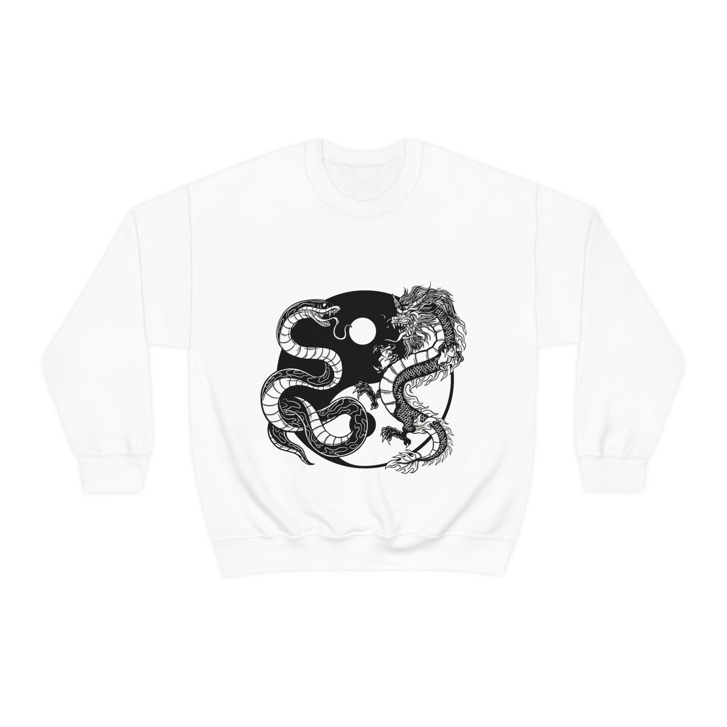 Indie Japanese Art, Japan Streeetwear Retro Ying Yang Dragons Sweatshirt