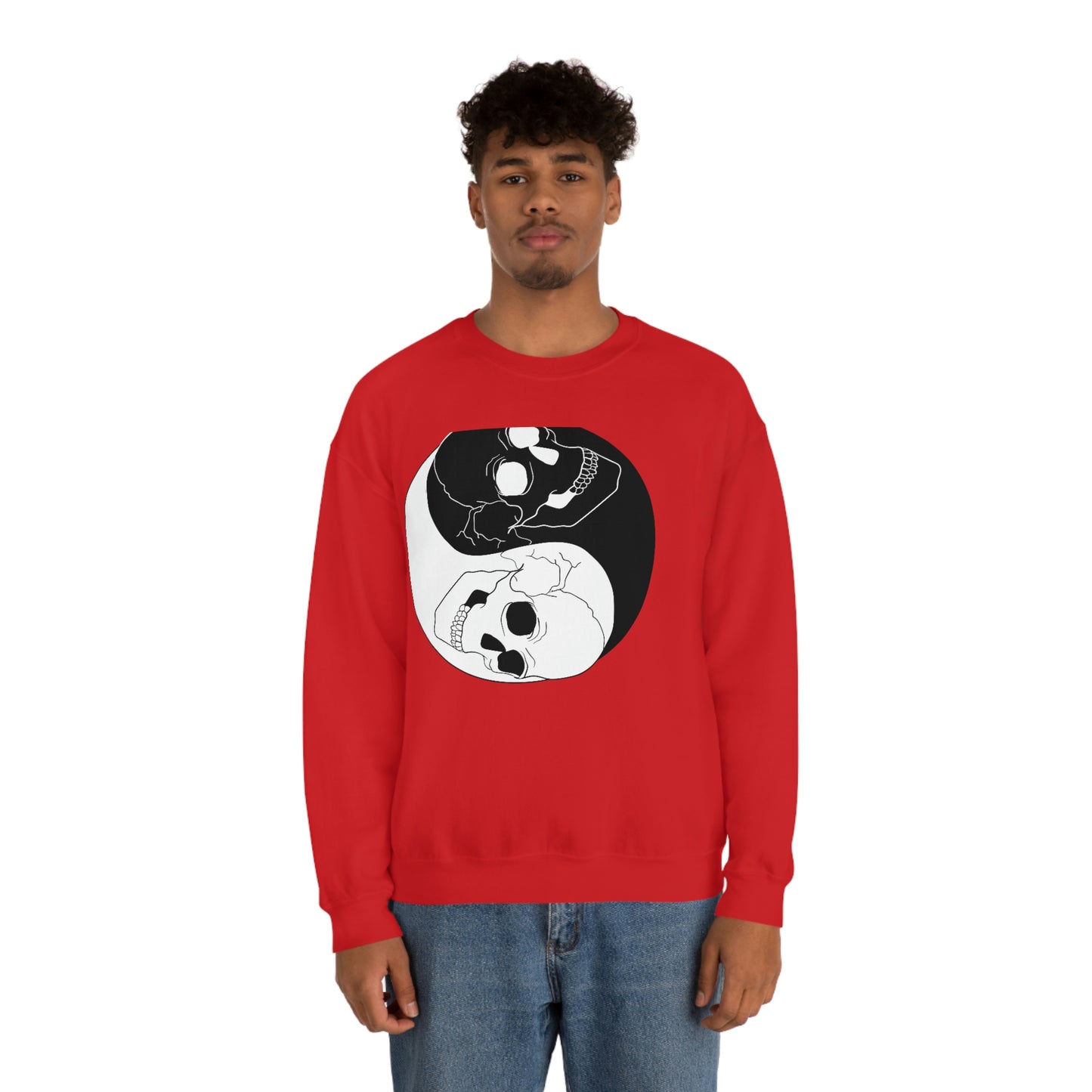 Ying Yang Skulls, Goth Aesthetic Sweatshirt