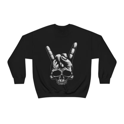 Heavy Metal Skull Rock Sign Sweatshirt