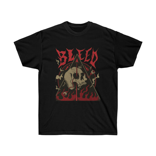 SKULL METAL BAND Goth Aesthetic Bleed T-Shirt