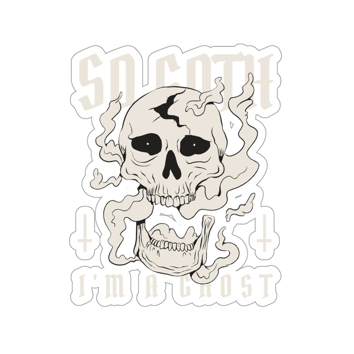 So Goth Im A Ghost Goth Aesthetic Sticker