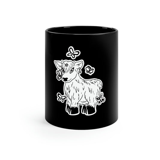 Gothic Cow Graphic Goth Aesthetic 11oz Black Mug