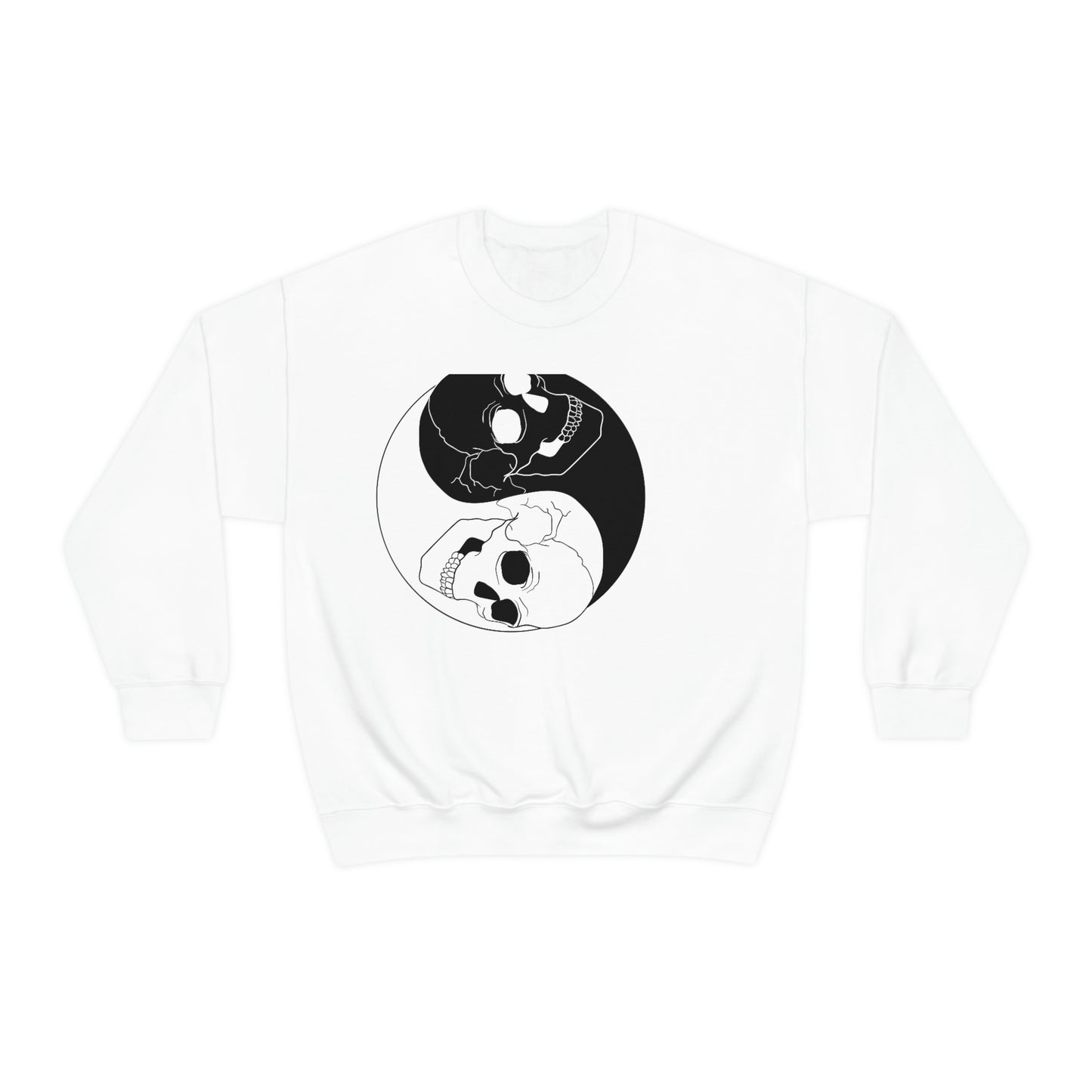 Ying Yang Skulls, Goth Aesthetic Sweatshirt