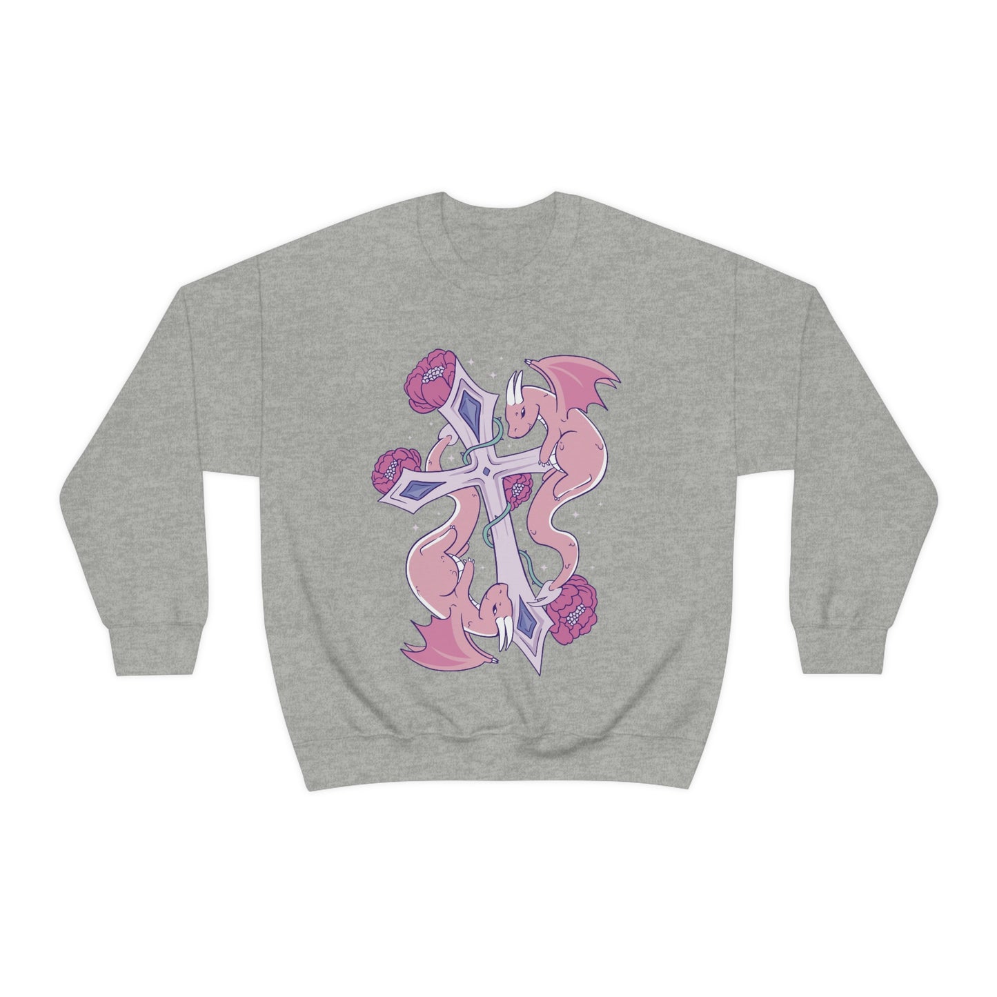 Pastel Goth Dragons, Goth Aesthetic Sweatshirt