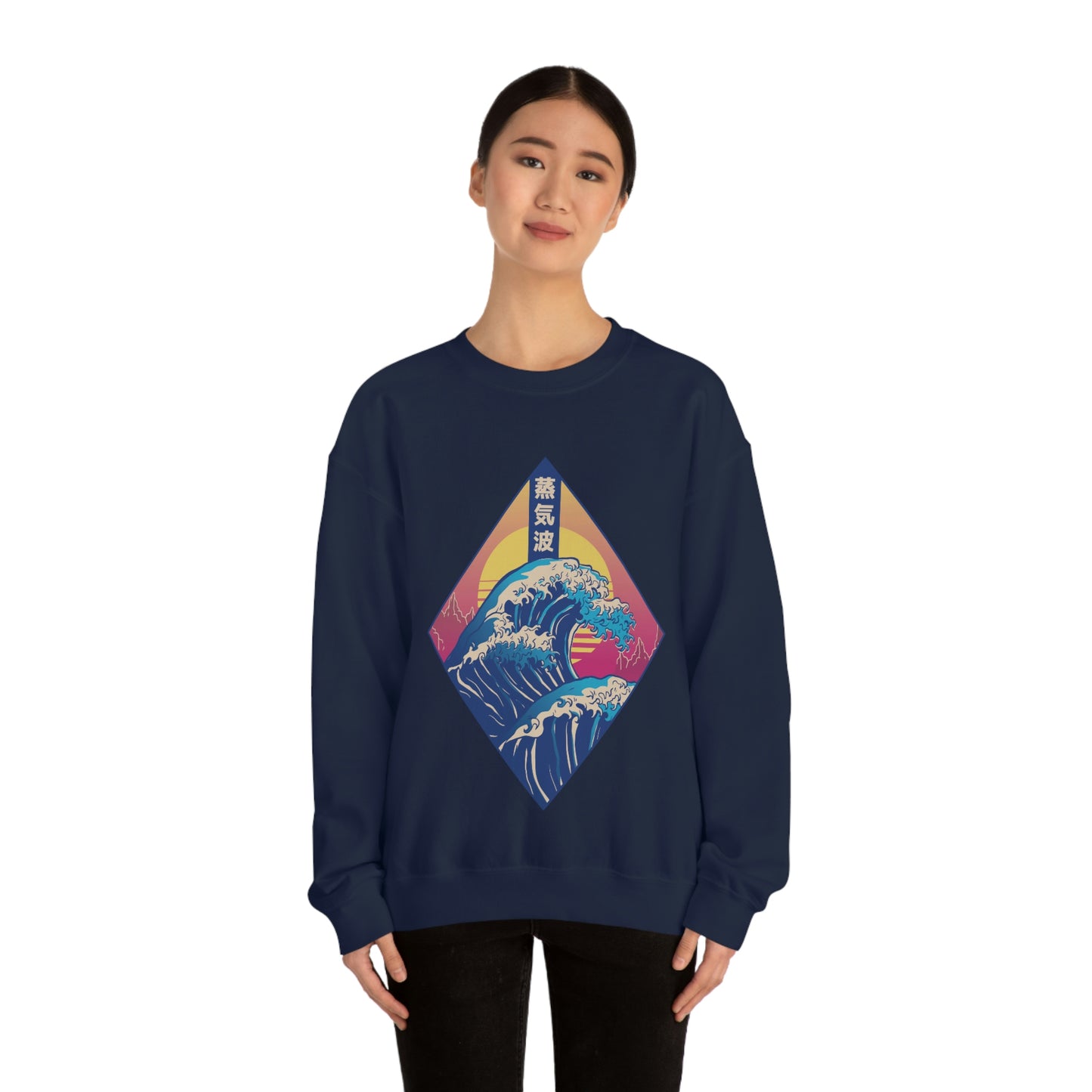 Japanese Aesthetic Retrowave The Great Wave off Kanagawa Sweatshirt