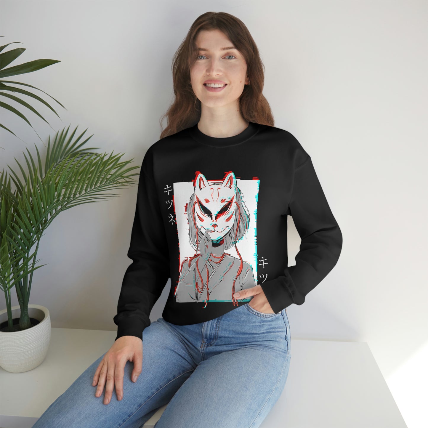 Japanese Aesthetic Kitsune Japan Mask Sweatshirt