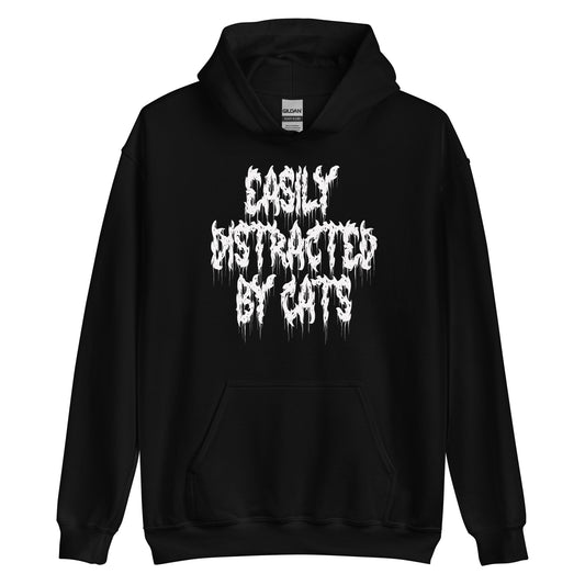 Goth Alternative Fashion Y2k Easily Distracted By Cats Hoodie