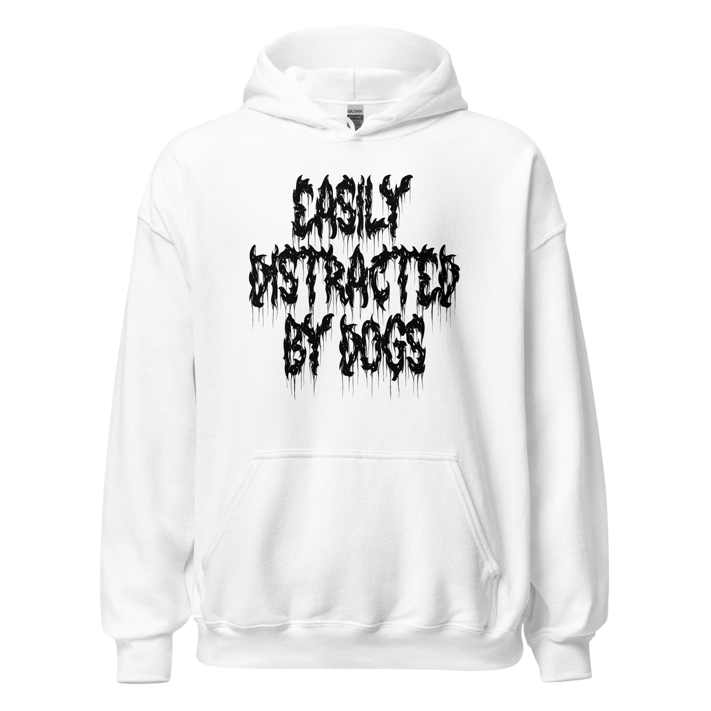 Goth Alternative Fashion Y2k Easily Distracted By Dogs White Hoodie