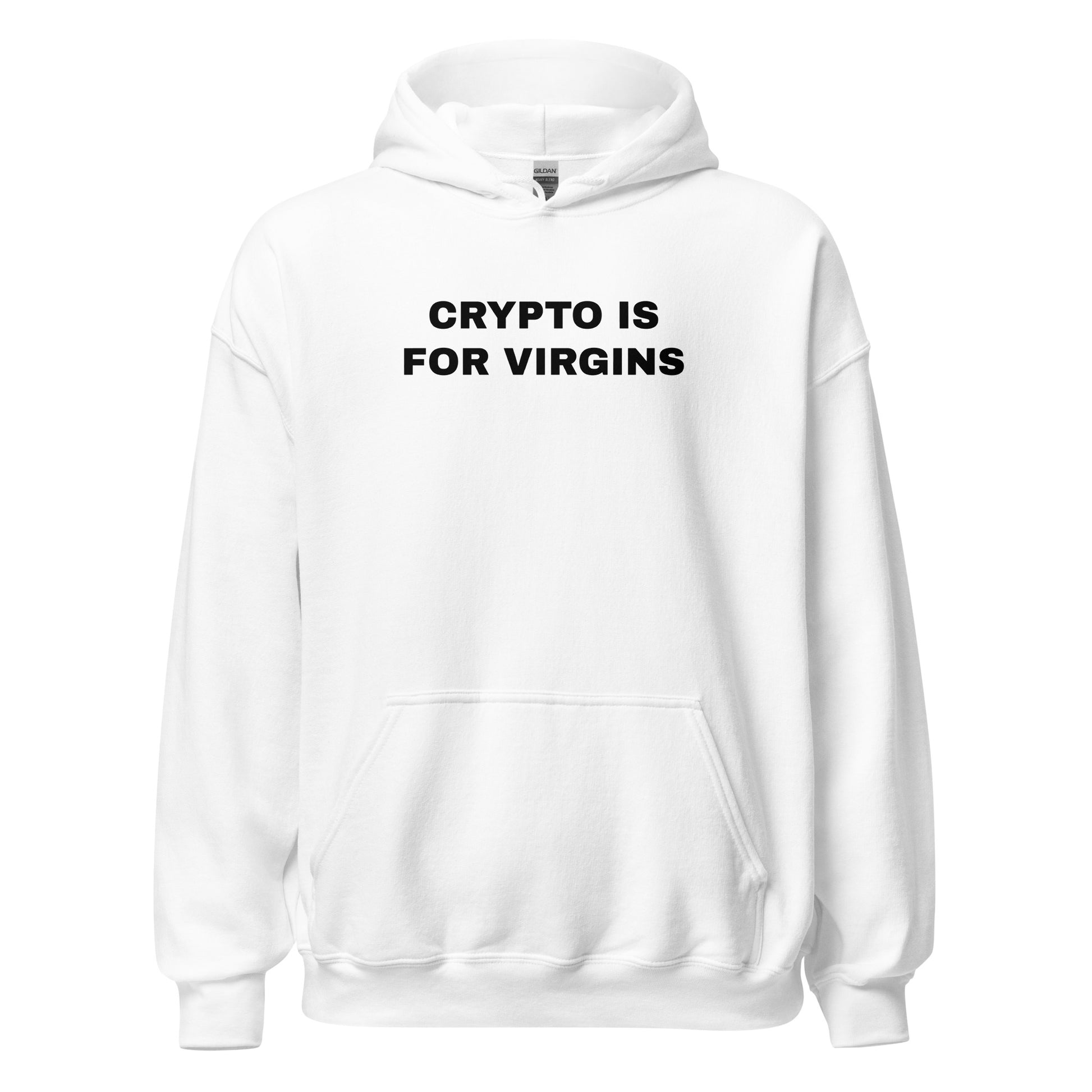 Crypto is for virgins Y2k Clothing Aesthetic Alt White Hoodie