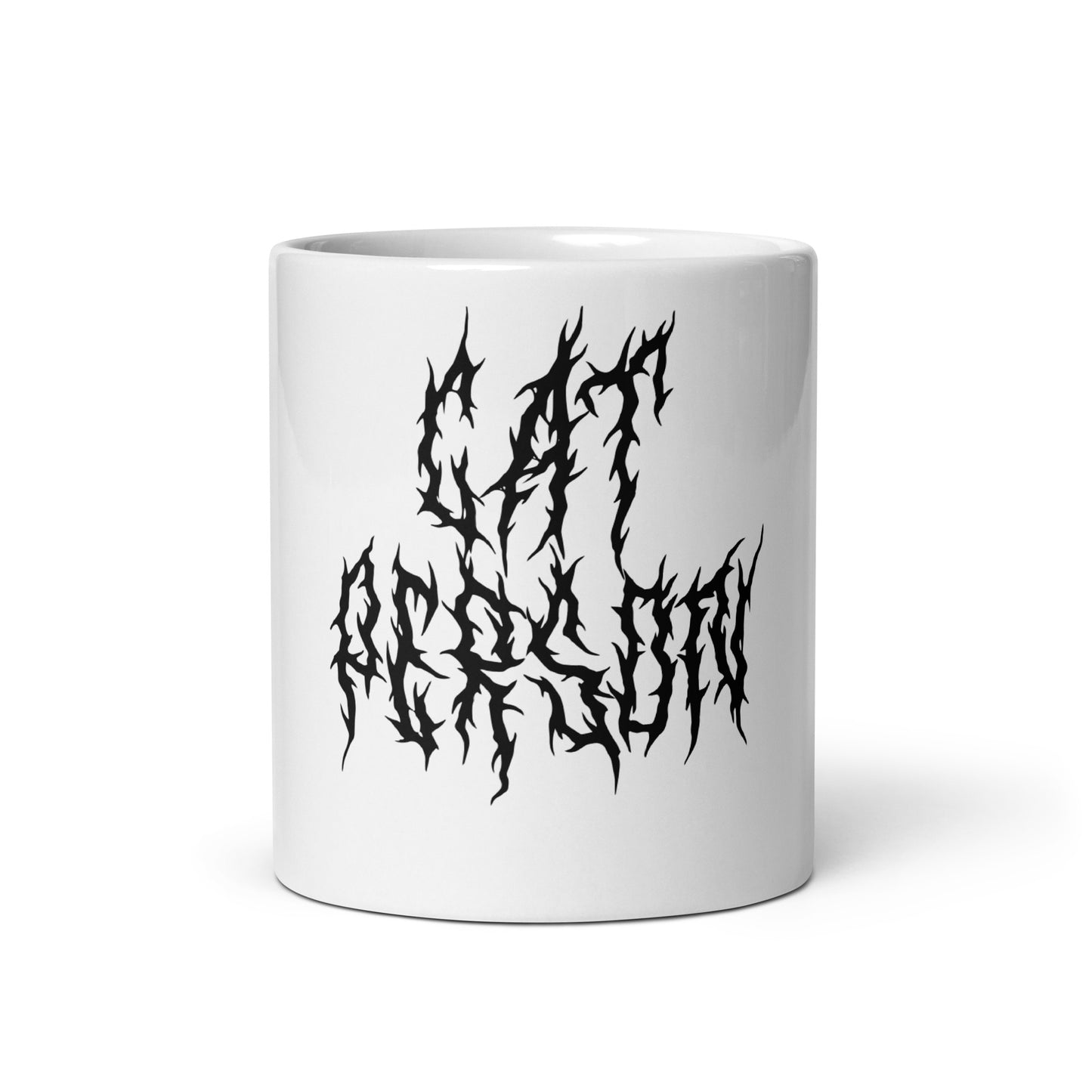 White glossy mug